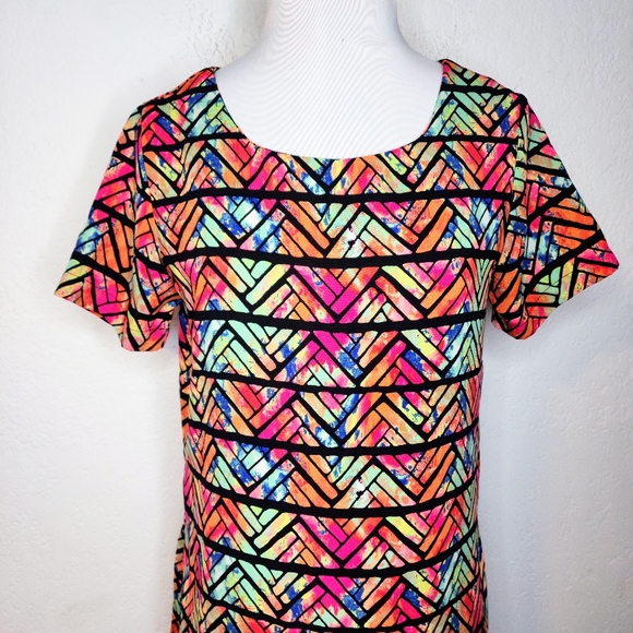 Gianni Bini Abstract Watercolor Geometric Shift Mini Dress Size Small - Picture 2 of 8